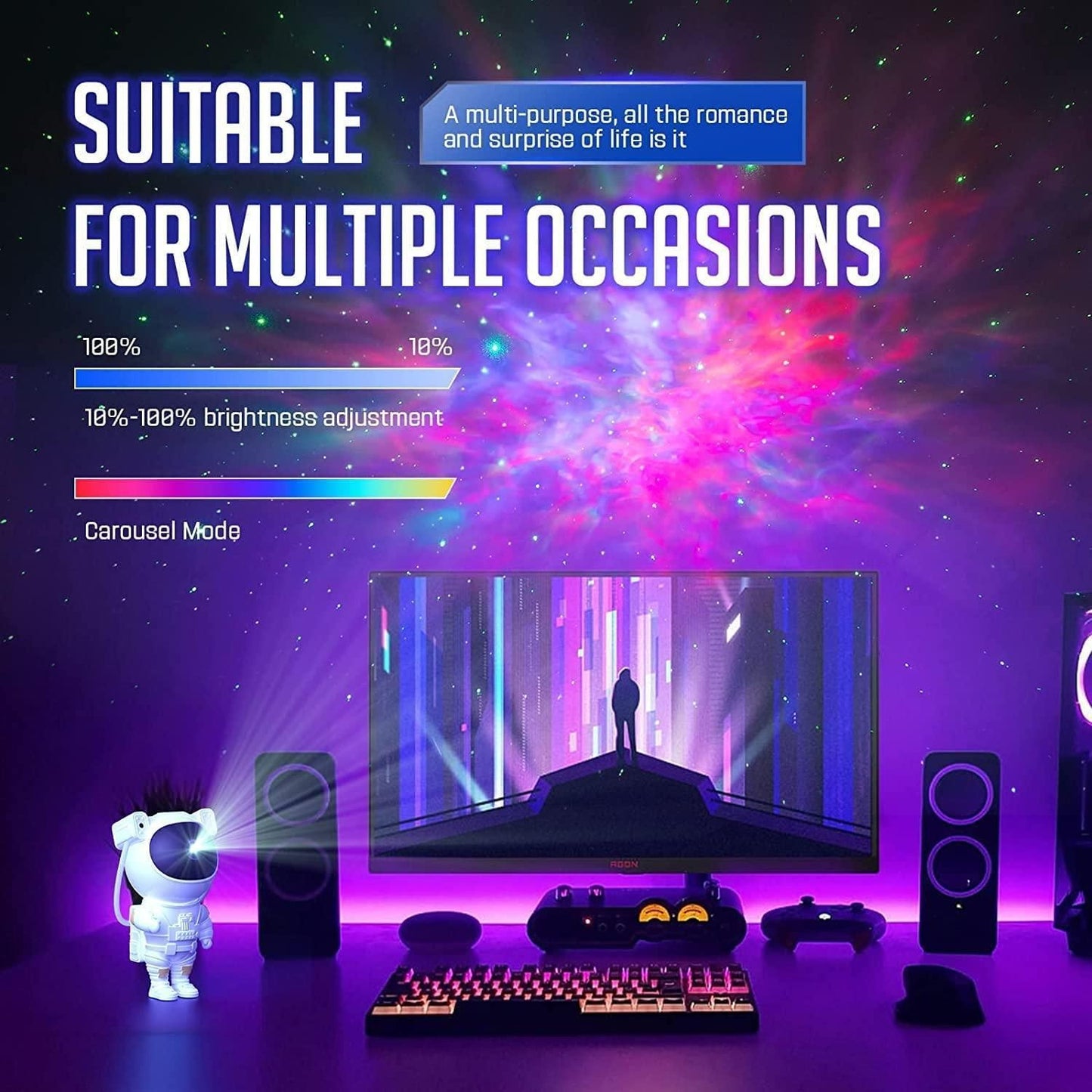 Astronaut Galaxy Projector - 360 Magnetic Head Rotation
